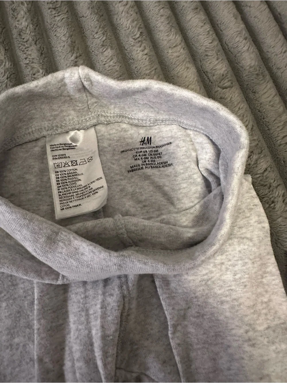 H&M Baby Footed Pants Bundle - Neutral Gray, Charcoal & Blush Pink